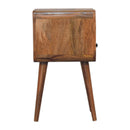 Solid Wood Mini Oak-ish Curve Nightstand, 1-Drawer, 1 Open-Slot