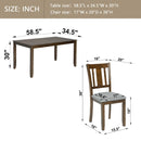 6 Pieces Kitchen Dining Set, Rectangular Wooden Dining Table With 4 Upholstered Chairs And A Bench by Unique Piece Furniture