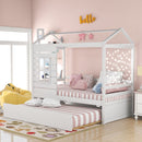 Twin Size Classic House Bed With Twin Size Trundle - White by Unique Piece Furniture