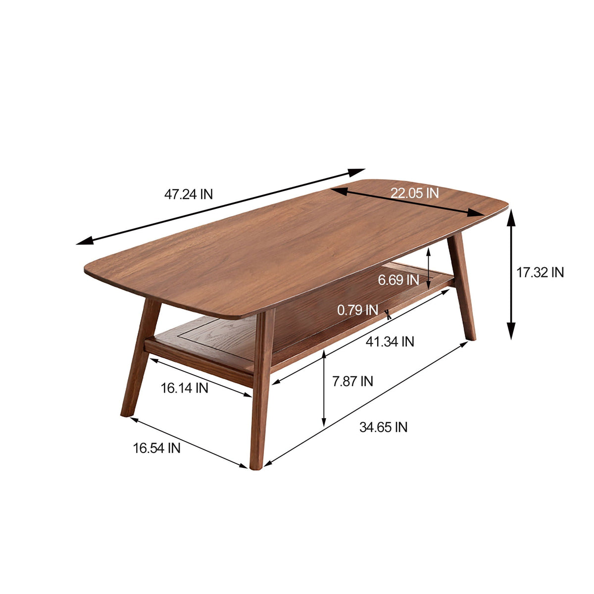 Low Coffee Table With Storage Shelf, photo 8 of 13