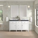 James Martin Lorelai 60" Double Bathroom Vanity, Bright White