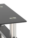 Modern Tempered Glass Tea Table, End Square Table For Living Room - Black by HouseOfZazla