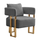 Modern Decorative Chair Teddy Fleece Upholstered And Metal Foot by Unique Piece Furniture