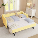 Gingham Daybed With USB Charging Port, Wave-Shaped Design by HouseOfZazla