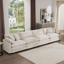Modern Upholstered 4 Seater Fabric Sofa With Arm And Throw Pillows by HouseOfZazla