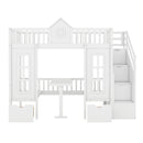 Twin Over Twin Bunk Bed With Changeable Table, Bunk Bed Turn Into Upper Bed And Down Desk by HouseOfZazla