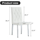 4-piece dining chair set, modern style kitchen soft cushion high backrest, with embedded buttons, metal leg office chair, suitable for restaurants, offices, and restaurants.