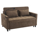 Pull-Out Sleeper Sofa With Reversible Backrest Cushion, Side Pockets, 2 USB Ports And A Phone Holder For Living Room by Unique Piece Furniture