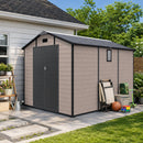 8x10 FT Plastic Outdoor Storage Shed - Lockable Resin Tool Shed
