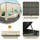 Adjustable Sun Bed With Curtain, High Comfort, With 3 Colors