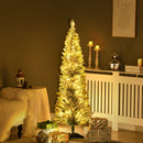 HOMCOM 5' Tall Pre-Lit Slim Noble Fir Artificial Christmas Tree