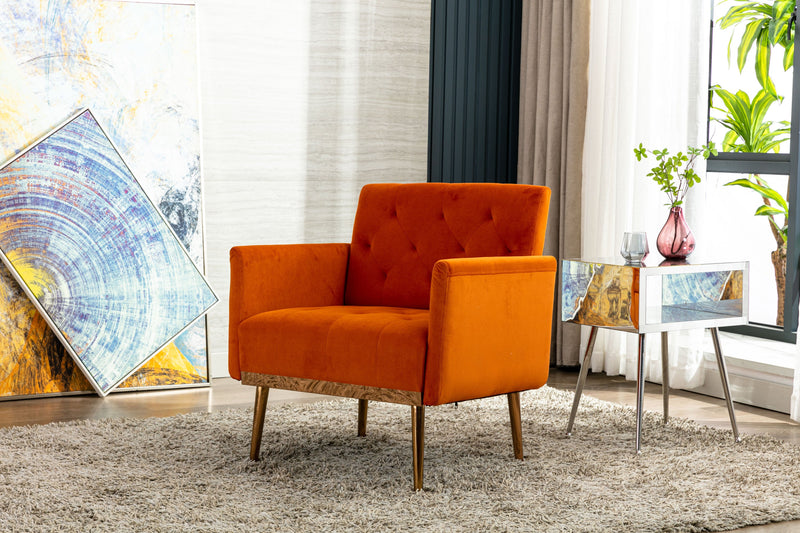 Accent Chair, leisure single sofa with Rose Golden feet