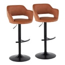 Margarite - Contemporary Adjustable Barstool With Swivel With Rounded T Footrest (Set of 2) by HouseOfZazla