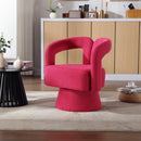 360 Degree Swivel Cuddle Barrel Accent Chairs, Round Armchairs with Wide Upholstered, Fluffy Fabric Chair for Living Room, Bedroom, Office, Waiting Rooms