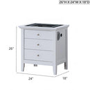 Hammond - Smart 3 Drawer Nightstand With USB Charging And Integrated Speakers - White by HouseOfZazla