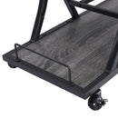 Industrial Bar Cart Kitchen Bar & Serving Cart For Home With Wheels 3 Tier Storage Shelves - Black / Gray by HouseOfZazla
