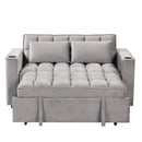 55.3" 4-1 Multi-functional Sofa Bed with Cup Holder and USB Port for Living Room or Apartments, Gray