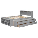 Bed With Bookcase Headboard, Under Bed Storage Drawers And Bed End Storage Case by HouseOfZazla