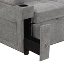 Convertible L Shaped Sofa Couch With Storage, Cup Holders, USB Ports by HouseOfZazla