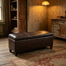 Rectangle Storage Ottoman Bench For Living Room - Brown by HouseOfZazla