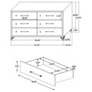 Chesney - 6 Drawer Bedroom Dresser - White