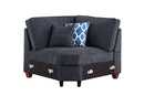 Gina - Sectional Sofa With Ottoman - Black by HouseOfZazla