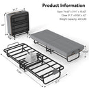 Portable Folding Bed With Memory Foam Mattress, Lockable - Gray by HouseOfZazla