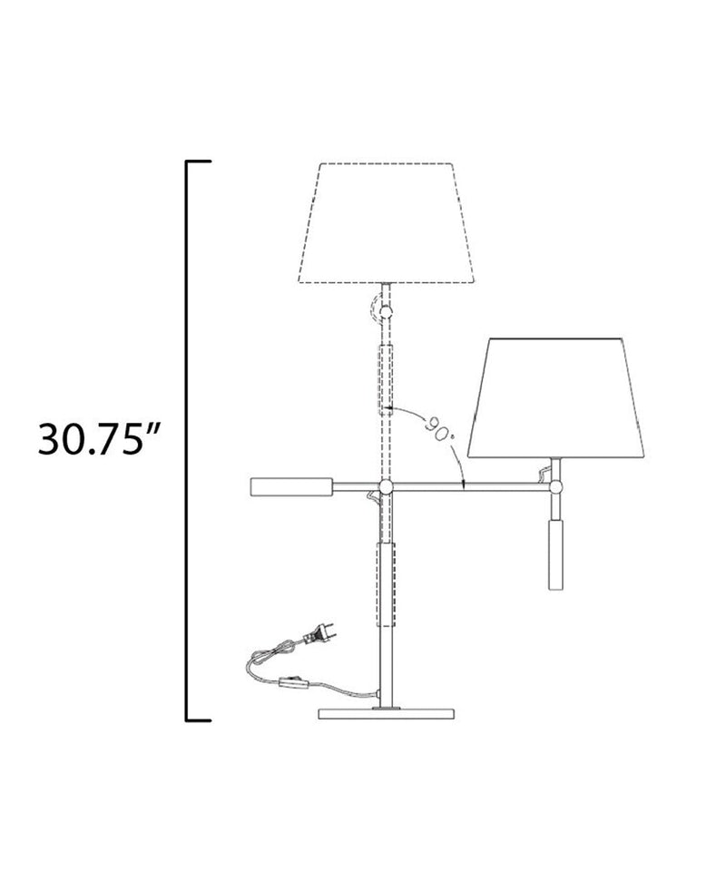 Hotel 31"H 1-Light LED Table Lamp Light Fixture Polished Chrome Finish by Maxim