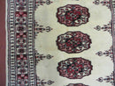 2' 7" x 7' Handmade Finely Knotted Pakistani Turkoman Bokhara Detailed Wool Rug