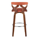 Gardenia - Mid Century Modern Fixed Height Barstool With Swivel With Round Footrest (Set of 2) by HouseOfZazla