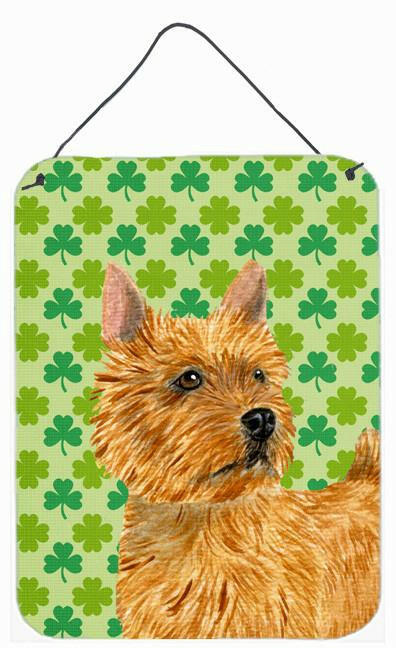 Norwich Terrier St. Patrick's Day Shamrock Portrait Wall or Door Hanging Prints