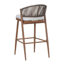 Outdoor Bar Height Metal Frame Counter Stools with Scallop-Shaped Backrest & Water-Resistant Cushions by HouseOfZazla