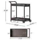 Resin Wicker Bar Cart With Metal Frame - Brown by HouseOfZazla