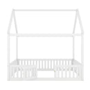Wood House Bed With Fence And Door by HouseOfZazla