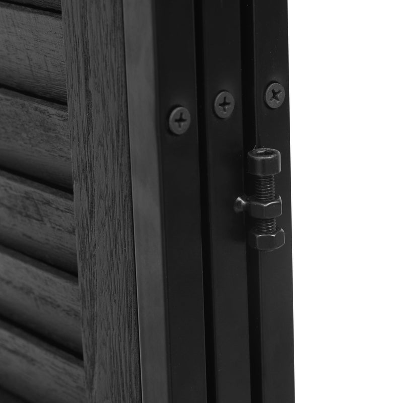 3 Panel Room Divider 6Ft Wood Folding Privacy Screen Black Room Separator Free Standing Wall Dividers (Black)