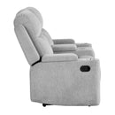 Galya - Motion Loveseat With Console - Light Gray Chenille by Unique Piece Furniture