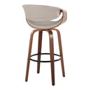 Symphony - Mid Century Modern Fixed Height Barstool With Swivel With Round Footrest (Set of 2) by HouseOfZazla