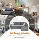 83" L-Shaped Pull Out Sofa Bed Modern Convertible Sleeper Sofa with 2 USB ports, 2 Power Sockets and 3 Pillows for Living Room, Bedroom, Office, Gray