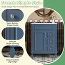 Bathroom Vanity With Ceramic Sink, Compact Cabinet With 2 Drawers And Adjustable Shelf - Blue by HouseOfZazla