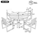 5 Piece Outdoor Patio Dining Set With 4 Armchairs And Table - Beige by HouseOfZazla