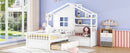 House Bed With Sofa, Kids Platform Bed With 2 Drawers And Storage Shelf by HouseOfZazla