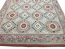 9x13 Needlepoint Carpet, French Design Rug, Hand-Knotted, Brand New Needlepoint Rug 9 x 13, English French European Style, Beige Floral