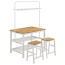 Cowichan - Kitchen Island Counter Table With Pot Rack - White by HouseOfZazla