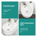 Modern Rectangle Wall Mount Bathroom Sink With Single Faucet Hole - White by HouseOfZazla