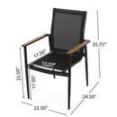 Barrister Dining Chair Set of 2 - Black / Natural