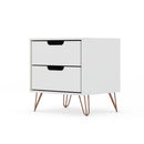 Rockefeller - Nightstand With 2 Drawers - White by HouseOfZazla