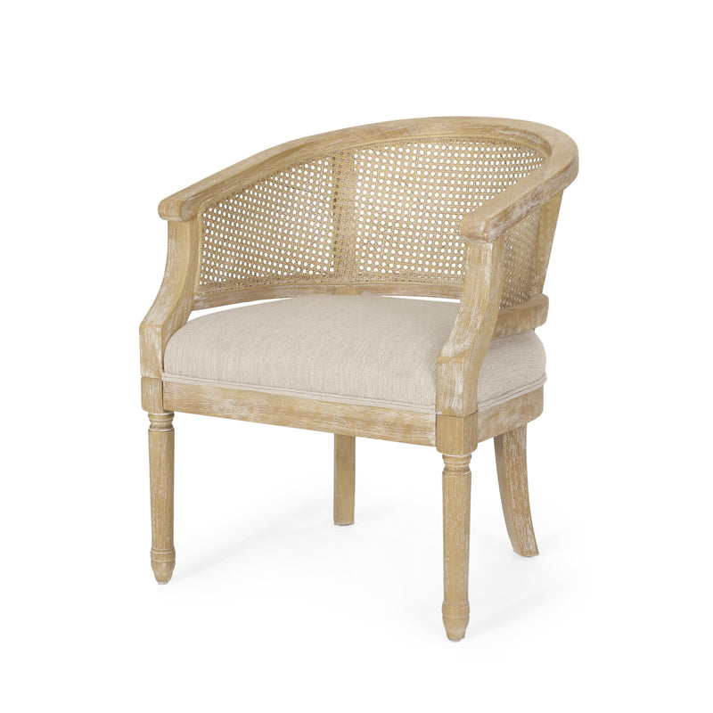 Walker Edison | Rattan Curved Back Accent Chair