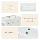 21.6" white Bathroom vanity, Combo Cabinet, Bathroom Storage Cabinet, Single Ceramic Vessel Sink, Left side storage