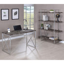 Herringbone - Bookcase With Full Length Shelf - Gray by HouseOfZazla
