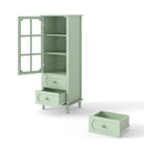 Minimalism Buffet Cabinet With Glass Doors And Double Drawer by HouseOfZazla